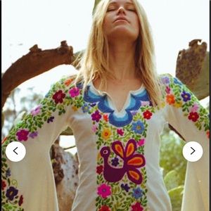 Bohemian embroidered Mexican dress -